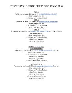 C2C Color Run Qualifications and Prizes